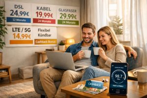 Paar beim Internet-Vergleich